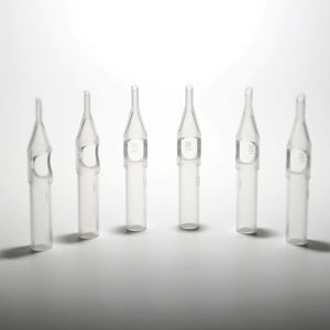 Iron Temper Supplies Premium Disposable Clear Tips - Angled Round Tip