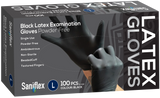 Saniflex - Black Latex Examination Gloves (Single Box)