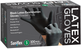 Saniflex - Black Latex Examination Gloves (Single Box)