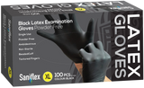 Saniflex - Black Latex Examination Gloves (Single Box)