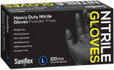 Saniflex - Heavy Duty Black Nitrile Gloves (Carton of 10 boxes)